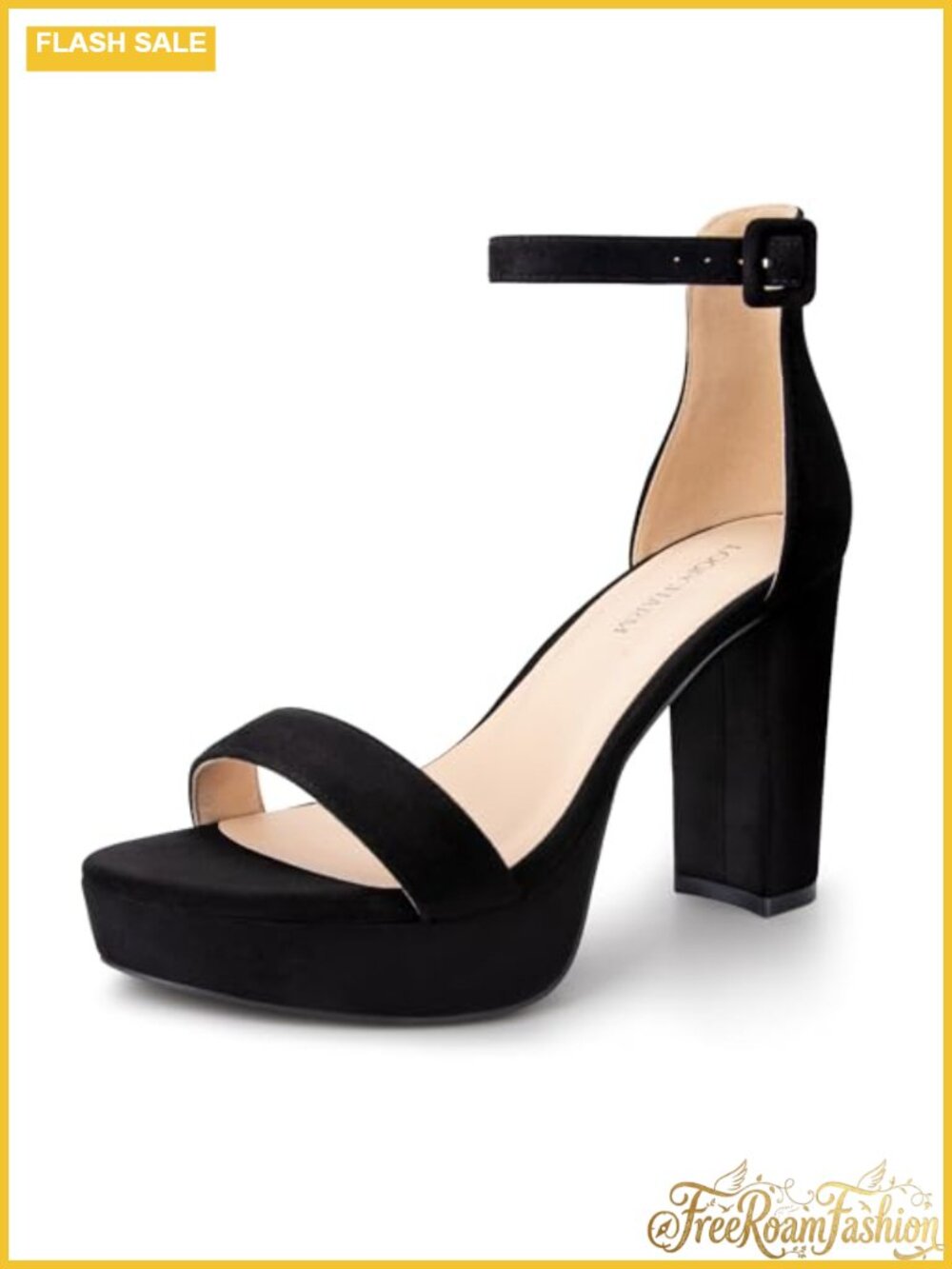 Women's Chunky Platform Heeled Sandals 4 Inch Block Heel Ankle Strap